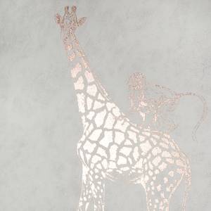 Canvas Safari Animals Tela / MDF - Rosa / Bianco