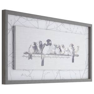 Tableau déco Innocence Birds Toile / MDF - Gris