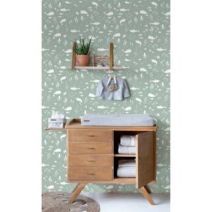 Behang Mint Ocean vlies - groen/wit