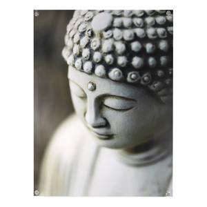 Poster Buddha polyester PVC - grijs
