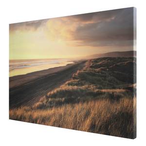 Impression sur toile Beach Sunset Toile / MDF - Doré