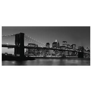 Tableau déco Brooklyn Bridge Toile / MDF - Noir