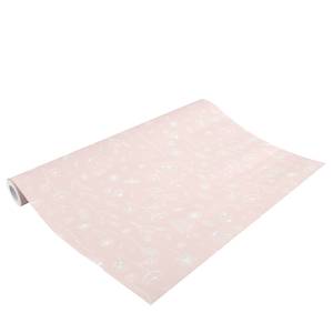 Papier peint Pink Wild Flowers Intissé - Rose / Blanc