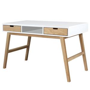 bureau Lynn Blanc - Bois massif - Bois/Imitation - 126 x 79 x 65 cm