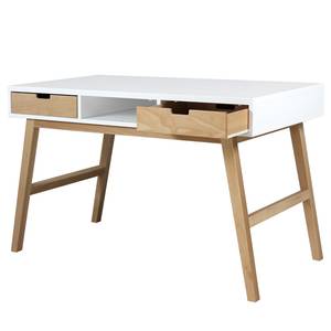 Bureau Lynn Blanc - En partie en bois massif - 126 x 79 x 65 cm