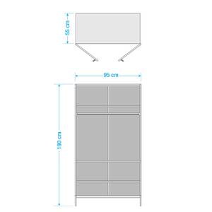 armoire 2-portes Job Noir - Bois massif - 95 x 190 x 55 cm