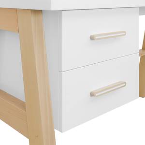 Bureau Lisa Blanc - En partie en bois massif - 139 x 76 x 62 cm