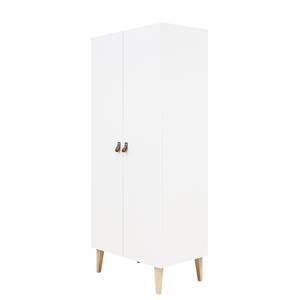 Armoire Indy Blanc - En partie en bois massif - 80 x 190 x 50 cm