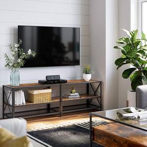Tv-meubel Copake I bruin/zwart - Bruin - Breedte: 160 cm
