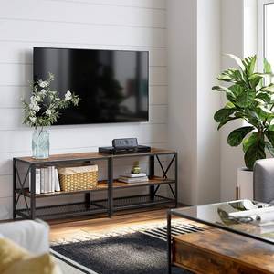 Tv-meubel Copake I bruin/zwart - Bruin - Breedte: 140 cm
