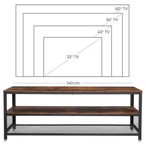 Mobile TV Morristown Marrone / Nero - Larghezza: 140 cm