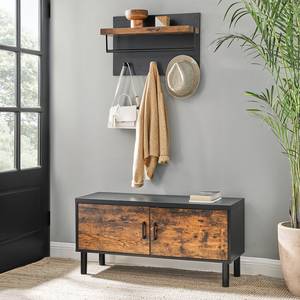 Wandgarderobe Mocksville Zwart/bruin