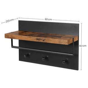 Wandgarderobe Mocksville Zwart/bruin