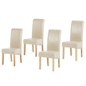 Chaise capitonnée Nello I Crème - Lot de 4