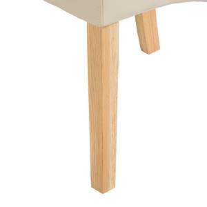 Gestoffeerde stoel Nello I (2-delige set) - geregenereerd leer - Crème - Set van 4