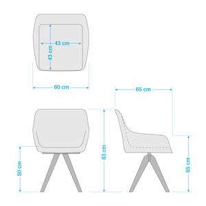 Chaise à accoudoirs Ermelo II rotatif - Tissu / Chêne massif - Lot de 2