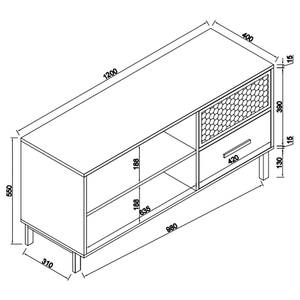 TV-Lowboard Ruhla Braun / Schwarz