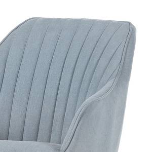 Chaise à accoudoirs Ermelo rotatif - Tissu / Chêne massif - Bleu clair - Lot de 2