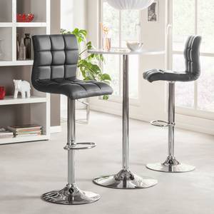 Tabouret de bar Fitzgerald Gris foncé / Chrome - Lot de 2