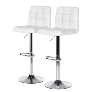 Tabouret de bar Fitzgerald Blanc / Chrome - Lot de 2