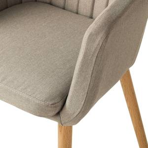 Chaise à accoudoirs Leedy I Tissu Zea: Beige - Lot de 2