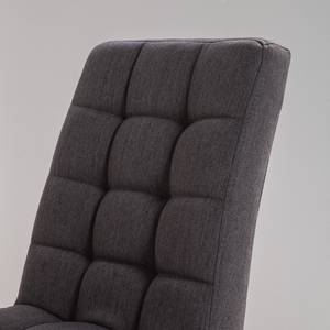 Chaise capitonnée Doskie I Tissu Zea: Gris foncé - Lot de 4