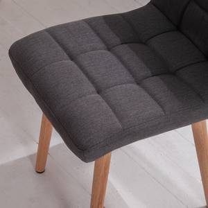 Chaise capitonnée Doskie I Tissu Zea: Gris foncé - Lot de 4