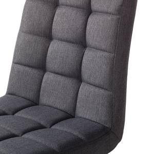 Chaise capitonnée Doskie I Tissu Zea: Gris foncé - Lot de 4