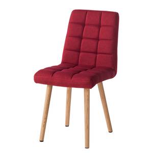 Chaise capitonnée Doskie I Tissu Zea: Rouge cerise - Lot de 4