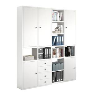 Armoire de bureau Emporio II Panneau alvéolaire / Blanc verni - Blanc laqué