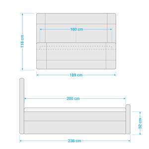 Lit boxspring Chandler III Gris - 180 x 200cm - D4 ferme