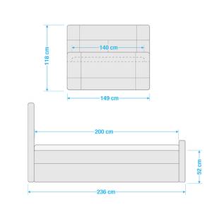 Boxspringbett Chandler III Schwarz - 140 x 200cm - H4