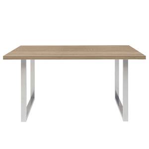 Table Alton Imitation chêne de Sonoma - Largeur : 140 cm - Argenté