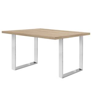 Table Alton Imitation chêne de Sonoma - Largeur : 140 cm - Argenté