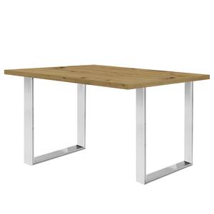 Table Alton Imitation chêne Artisan - Largeur : 140 cm - Argenté