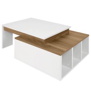 Table basse Garala Blanc / Imitation noyer clair