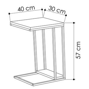 Bijzettafel Bobbio metaal - zwart/grijs