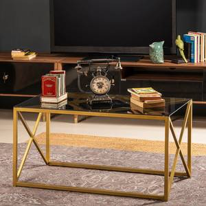 Couchtisch Graham Glas / Metall - Gold / Grau