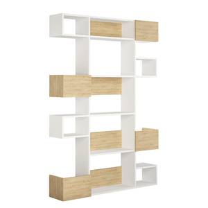 Etagère 9 tablettes - L120 cm Blanc / Imitation chêne