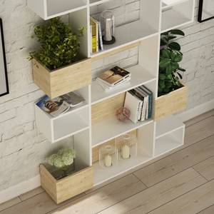 Open kast Jenna wit/eikenhouten look