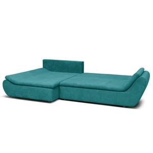 Divano letto angolare Borga Tessuto piatto - Microfibra Sole: blu jeans - Longchair preimpostata a sinistra