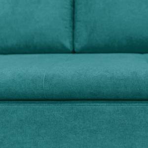 Ecksofa Borga Flachgewebe - Microfaser Sole: Jeansblau - Longchair davorstehend links