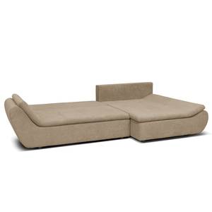 Ecksofa Borga Flachgewebe - Microfaser Sole: Taupe - Longchair davorstehend rechts