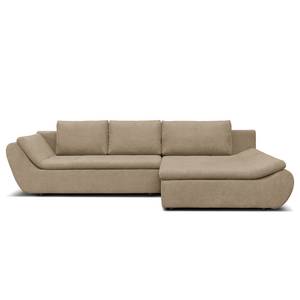 Ecksofa Borga Flachgewebe - Microfaser Sole: Taupe - Longchair davorstehend rechts