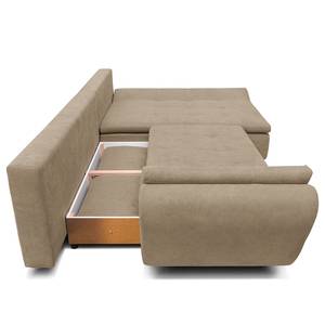 Ecksofa Borga Flachgewebe - Microfaser Sole: Taupe - Longchair davorstehend rechts