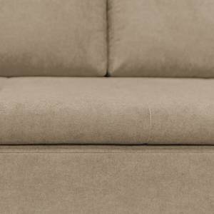 Ecksofa Borga Flachgewebe - Microfaser Sole: Taupe - Longchair davorstehend rechts