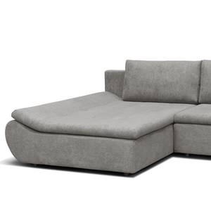 Ecksofa Borga Flachgewebe - Microfaser Sole: Hellgrau - Longchair davorstehend links