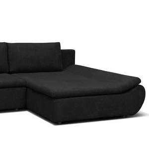 Ecksofa Borga Flachgewebe - Microfaser Sole: Anthrazit - Longchair davorstehend rechts