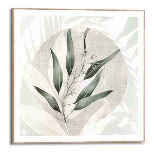 Ingelijste afbeelding Bladeren Botanisch Print in houten frame - groen