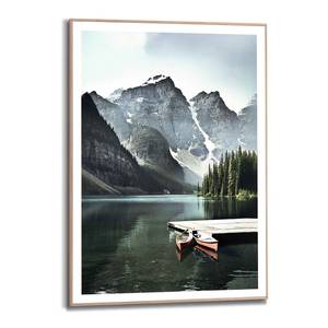 Ingelijste afbeelding Lake Moraine Print in houten frame - groen